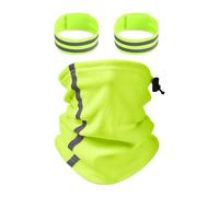 GTYHH 1 Pièce Écharpe De Course De Nuit, 1 Paire De Bracelets De Course De Nuit, Écharpe Tube pour Femme, Écharpe d'hiver Chaude pour Homme, Écharpe De Vélo Réfléchissante