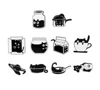 GTYHH 10 Pièces Broches De Chat De Dessin Animé, Broches Drôles, Broches Mignonnes, Peuvent Être Utilisées pour Décorer des Vêtements, des Chapeaux Et des Sacs