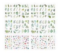 GTYHH 12 Feuilles D'Autocollants Et 6 Autocollants De Fleurs, Autocollants De Plantes, Peuvent Être Utilisés pour Décorer des Albums, des Cahiers Et des Emballages Cadeaux