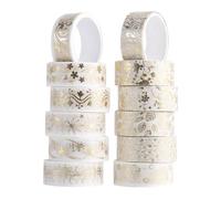 GTYHH 12 Rouleaux De Ruban À Motif Bronzant, Ruban Décoratif Pour Bricolage, Ruban Créatif, Autocollants Pour Manuel, Autocollants Pour Emballage Cadeau