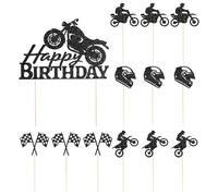 GTYHH 13 Morceaux D'Inserts De Carte De Moto, Mémoire De Course De Dessins Animés, Décorations De Pénurie d'anniversaire, Affichages De Cartes De Sport, Décoration De Fête.