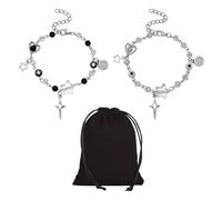 GTYHH 2 Bracelets De Style Punk Et 1 Pochette À Bijoux, Bracelets De Personnalité Mode, Bracelets D'Amitié, Bracelets Simples Et Polyvalents