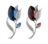 GTYHH 2 Broches Tulipes, Broches en Cristal, Broches Élées, Broches De Décoration De Vêtements, Broches Polyvalentes Personnalisées