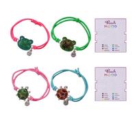 GTYHH 2 Cartes, 2 Bracelets Tortues, 2 Bracelets Grenouilles, Bracelets Enfants, Bracelets D'Ambiance pour Filles, Bracelets Décoratifs pour Filles