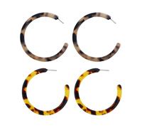 GTYHH 2 Paires De Boucles d'oreilles Imprimé Léopard, Boucles d'oreilles Géométriques Créatives, Boucles d'oreilles Simples À La Mode, Boucles d'oreilles en Acrylique, Boucles d'oreilles Rétro.