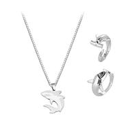GTYHH 2 Pièces Anneaux De Requin Ouverts, 1 Collier De Requin, Anneaux De Requin Blanc Vintage, Accessoires De Bijoux De Requin, Cadeaux De Requin pour Les Amateurs De Requins