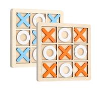 GTYHH 2 Pièces Jouet De Jeu Tic-Tac-Toe, Jouet De Jeu De Cercle Et De Croix, Jouet De Jeu en Bois pour Enfants, Jouet De Jeu Familial Interactif, Plateau De Jeu Éducatif Tic-Tac-Toe