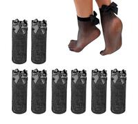 GTYHH 4 Paires De Chaussettes Pailletées Pour Femme, Chaussettes Noires Pailletées Pour Femme, Chaussettes Pailletées, Chaussettes Nœuds Pour Femme, Chaussettes Pop Pailletées