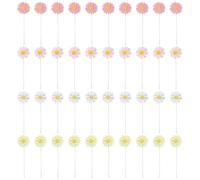 GTYHH 40 Morceaux De Petites Inserts De Cartes De Marguerites, Inserts De Cartes À Gâteau À Fleurs, Décorations De Fête d'anniversaire, Processus De Cuisson.
