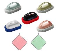 GTYHH 5 Éponges De Nettoyage, 2 Chiffons De Nettoyage, Brosse De Nettoyage Éponge, Éponge De Nettoyage avec Manche, Brosse De Nettoyage Polyvalente