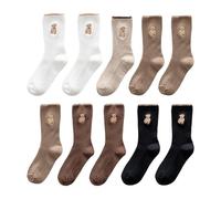 GTYHH 5 Paires De Chaussettes Motif Ours, Chaussettes Femme, Chaussettes Mignonnes, Chaussettes Mollet, Chaussettes Élastiques Et Douces, Chaussettes Chaudes