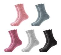 GTYHH 5 Paires De Chaussettes Pour Femmes, Chaussettes Chaudes, Chaussettes Élastiques Douces, Chaussettes Au Design Simple, Chaussettes De Couchage, Chaussettes De Maison