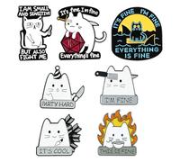 GTYHH 7 Pièces Broches De Chat Drôles, Broches Créatives, Broches De Dessin Animé Mignon, Broches Intéressantes, Broches Décoratives