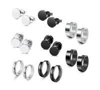 GTYHH 8 Paires De Boucles d'oreilles en Acier Inoxydable, Boucles d'oreilles Cartilage Hypoallergéniques, Simples Au Quotidien, Unisexes.