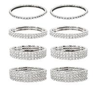 GTYHH 8 Pièces Bracelets en Strass, Bracelets Décoratifs, Bracelets Brillants, Bracelets Élés pour Femmes, Bracelets Simples À La Mode