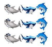 GTYHH 9 Ballons De Requin, Ballons Géants en Papier D'Aluminium, Décorations d'anniversaire pour Enfants, Fournitures De Fête sous-Marine.