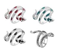 GTYHH Bagues en Forme De Serpent 4 Pièces, Bagues De Personnalité À La Mode, Bagues Rétro Punk, Bagues Réglables, Accessoires Vestimentaires