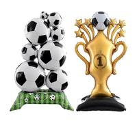 GTYHH Ballons De Trophée De Pile De Football 2 Pièces, Décoration De Fête De Football, Forme De Football 3D, Grands Ballons De Fête, Décoration d'anniversaire pour Enfants.