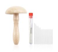 GTYHH Bouchon De Champignon 1 Pièce, 1 Jeu D'Aiguilles À Coudre, Patch De Champignons en Bois, Outils De Champignons Créatifs, Accessoires De Couture De Bricolage