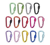 GTYHH Boucle À Suspension Rapide en Alliage D'Aluminium en Forme De D De 14 Pièces, Légère, Robuste Et Multicolore en Option, Ouverture Et Fermeture À Une Main, Rangement De Camping Et Covoiturage.