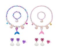 GTYHH Bracelets 2 Pièces, Colliers 2 Pièces, Bagues 2 Pièces Et 2 Paires De Boucles d'oreilles, Bijoux pour Enfants, Bijoux Mignons, Bijoux sur Le Thème De L'Océan