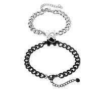 GTYHH Bracelets d'amour Puzzle 2 Pièces, Bracelets en Acier Inoxydable, Bracelets De Couple, Bracelets De Mode Simples, Bracelets Créatifs