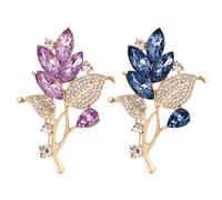 GTYHH Broches De Fleurs en Strass 4 Pièces, Broches De Costume, À La Mode Et Élées, Accessoires De Décoration De Vêtements, Cadeaux Créatifs (Bleu, Violet).