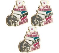 GTYHH Broches en Métal 3 Pièces, Broches De Livre De Chat, Broches Créatives Mignonnes, Épingles De Mode pour Femmes, Cadeaux De Lecture Intéressants