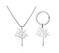 GTYHH Collier d'arbre Creux 1 Pièce Et Porte-Clés d'arbre Creux 1 Pièce, Bijoux À La Mode Et Simples, Bijoux Créatifs, Bijoux Polyvalents