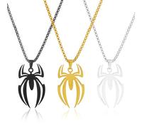 GTYHH Collier Pendentif Araignée 3 Pièces, Collier en Acier Inoxydable, Collier Créatif Personnalisé, Collier De Mode, Accessoires Vestimentaires