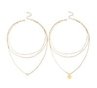 GTYHH Colliers Multicouches 2 Pièces, Réglables À Différentes Tailles De Cou, Accessoires Vestimentaires Rétro Et Polyvalents, Aux Déplacements Domicile-Travail Et Aux Rendez-Vous.
