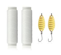 GTYHH Ligne De Pêche 2 Pièces, 2 Crochets De Leurre en Métal, Ligne D'Appât en Nylon, Ligne De Pêche Élastique, Ligne De Pêche en Nylon, Accessoires De Pêche