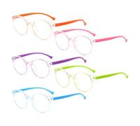 GTYHH Pack De 5 Lunettes Enfant, Lunettes Rondes, Anti-Lumière Bleue, Simples, De Lecture
