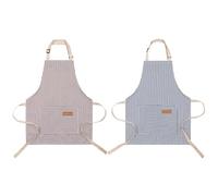 GTYHH Tabliers Dos Nu 2 Pièces pour Enfants, Tablier Rayé Réglable, Tablier De Peinture Et De Cuisine pour Garçons Et Filles, Tablier sans Manches avec Poches