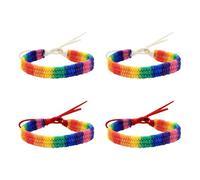 GTYHH Tresse Arc-en-Ciel 4Pcs, Bracelet Gay Pride, Tresse Arc-en-Ciel Réglable, Cadeau Gay, Bracelet LGBT