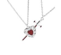 GTYLF Collier pour couples, pendentif cœur et rapière, symbole d ' amour significatif, chaîne réglable, d ' anniversaire de mariage, collier pendentif d ' amour en alliage
