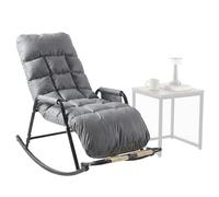 GTYMTTX Fauteuil à Bascule avec Repose-Pieds, Dossier et Repose-Pieds Réglables 5 Positions, Repose-Pieds Massant, Revêtement Résistant, Structure en Acier, Gris, Salon, Chambre Bébé, 60×111×50 cm