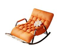 GTYMTTX Rocking Chair, Dossier et Pied réglable, Tissu Résistant aux Griffes, Cadre en Acier Carbone, pour Intérieur et Extérieur, Gris & Orange, 93x111x50 cm, Charge Maximale 250 kg(Color:Orange)