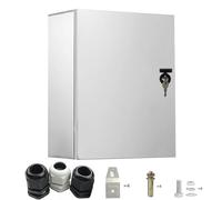 GTYORUS Armoire de commande en acier inoxydable avec serrure, plaque de montage isolante intégrée, boîte de distribution électrique étanche montée au mur, 300 * 250 * 140 mm Boîtier de connexion