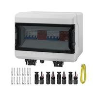 GTYORUS Boitier de Jonction Photovoltaïque Solaire, IP65 Protection Contre Les Surtensions DC Photovoltaïques, 4 String 500V PV DC Disjoncteur avec Fiche Solaire(4 in 4 out, 25A)