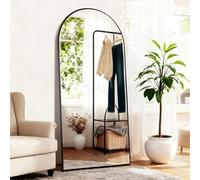 GTYZZH Grand Miroir sur Pied Bombé, 165 x 60 cm Miroir Pleine Longueur avec Verre Trempé, sur Pied, Suspendu ou Appuyé Mirror Intégral pour Chambre à Coucher, Salon, Vestiaire, Noir