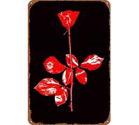 GTZAOB Depeche Mode Plaque Métal Rétro 20,3x30,5cm Vintage Floral Art Mural pour Salon