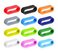 Gtziqa Lot de 12 boucles de bracelet de montre en caoutchouc coloré - En silicone - Multicolore - Anneaux de fixation de sécurité pour montre intelligente de sport