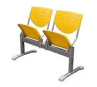 Gtzly Banc d'Attente Airport avec Dossier, Siège de Stade Pliable & Portable, Chaises de Réception en Plastique pour Centre Commercial, Hall, Patio et Concerts(Yellow,116 * 52 * 85cm/46 * 20 * 33in)
