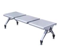 Gtzly Banc d'Attente en Cuir PU, Chaises de Réception Invité de Bureau 1/2/3 Places, Mobilier Banc de Salle d'Attente pour Clinique, Aéroport, Banque, Hôpital(Silver,160 * 50 * 41cm/63 * 20 * 16in)