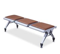 Gtzly Banc d'Attente en Cuir PU, Chaises de Réception Invité de Bureau 1/2/3 Places, Mobilier Banc de Salle d'Attente pour Clinique, Aéroport, Banque, Hôpital(Brown,160 * 50 * 41cm/63 * 20 * 16in)