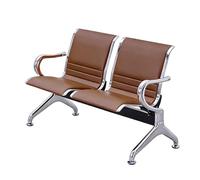 Gtzly Banc pour Salle d'Attente 2/3 Places, Chaises de Réception en Cuir PU avec Accoudoirs, Banc de Hall & Chaises d'Espace d'Attente pour Aéroport, Hôpital et Marché(Brown,120x65x78cm/47x26x31in)