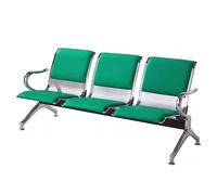 Gtzly Salle D'attente Banc avec Accoudoirs, Banc de Mobilier de Bureau en Cuir PU, Chaise de Réception Aéroport pour Marché, Banque, Hôpital et École(Green,174x64x78cm/69x25x31in)