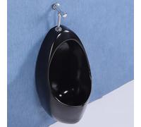 Gtzly Urinoir Suspendu en Céramique Washout pour Hommes, Toilettes Publiques, Anti-débordement, avec Chasse d'eau Manuelle, Anti-odeurs, Idéal pour Bars, Garages et Bureaux