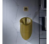 Gtzly Urinoirs Automatiques à Capteur pour Hommes, Anti-débordement, Urinoir Suspendu en Acier Inoxydable, avec Chasse d'eau Intelligente pour Sanitaires Commerciaux(Gold)